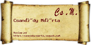 Csanády Márta névjegykártya
