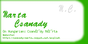 marta csanady business card
